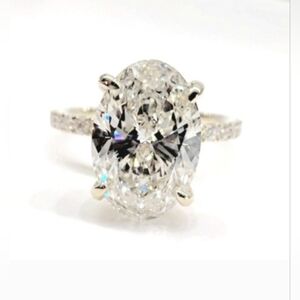 New 3ct IGI Certified Lab Grow Diamond Ring,14K White Gold,ring Size 7